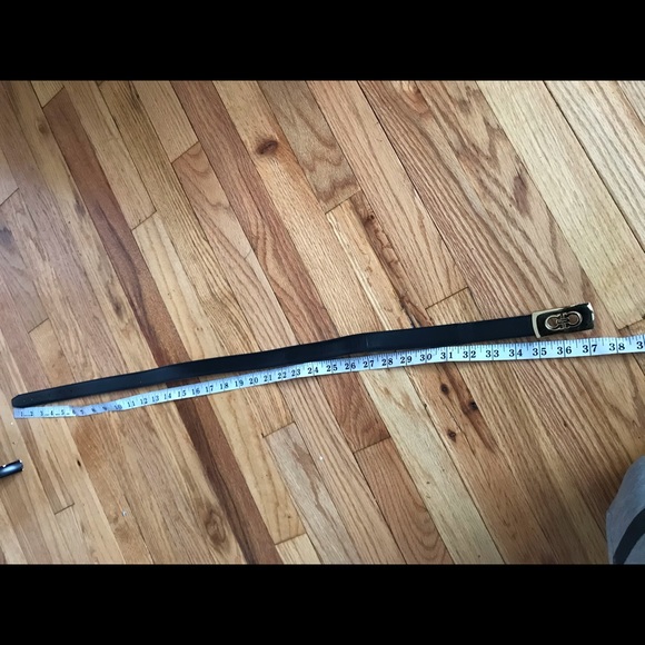 Vintage Designer Leather Classic accessory Gold buckle waist belt chocolate 🍫 - Picture 9 of 15